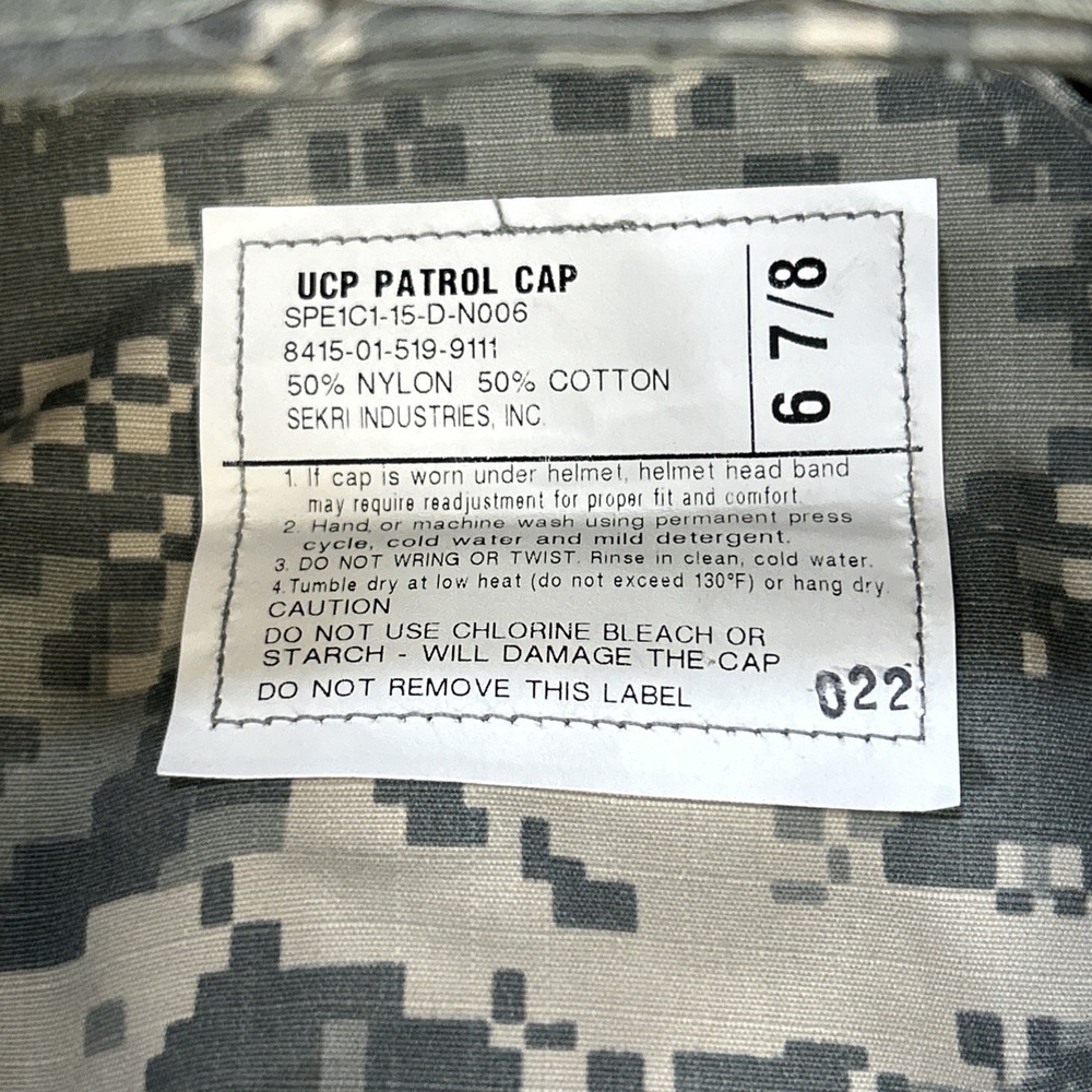 US Army ACU Patrol Cap 6 7/8 Uniform Digital Camo C/N Military Combat Hat NEW - Picture 3 of 4